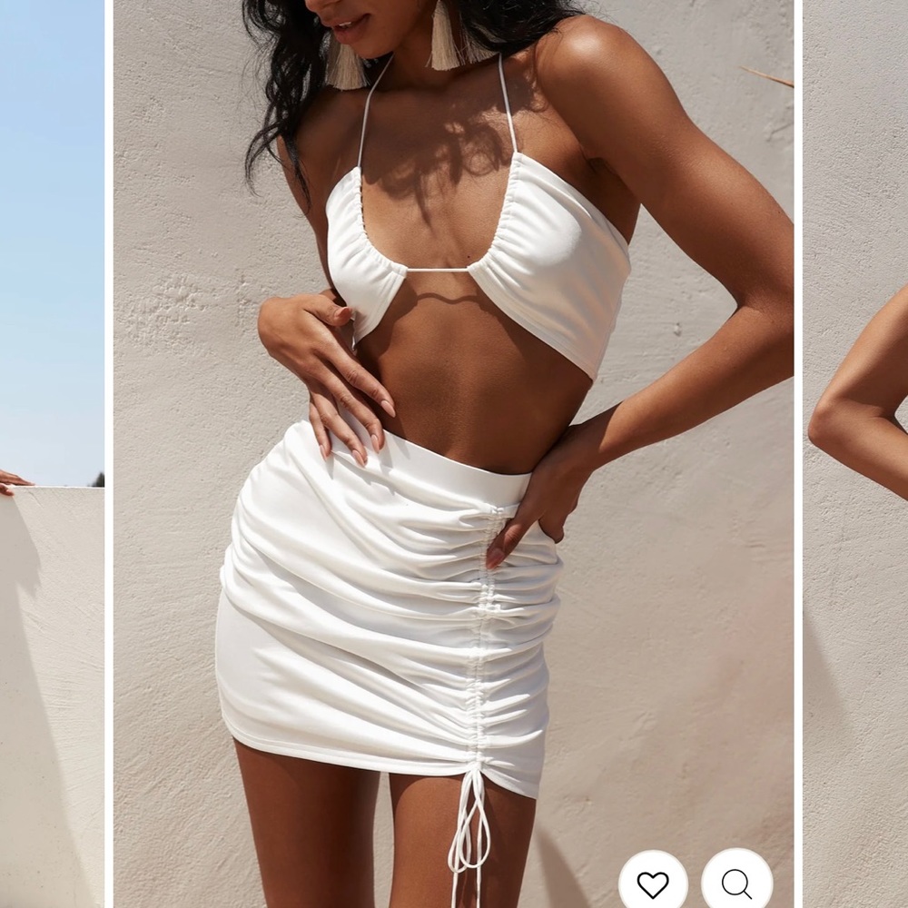 12 Tribe white mini skirt